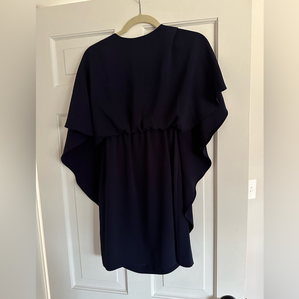 trina turk navy Dress with Ruffle Sleeves
